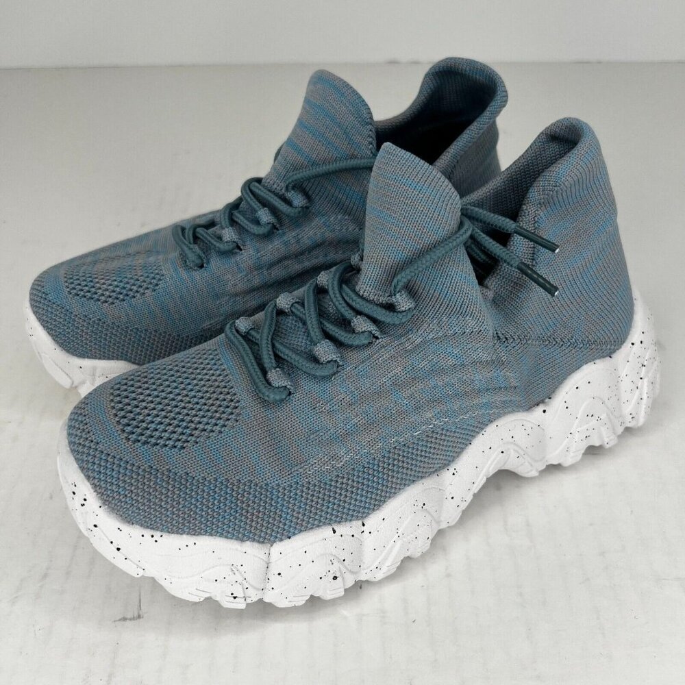 Womens Gray/Lt Blue  Fashion Lace Up Mesh Low Top Sneakers Size 36 Casual Shoes